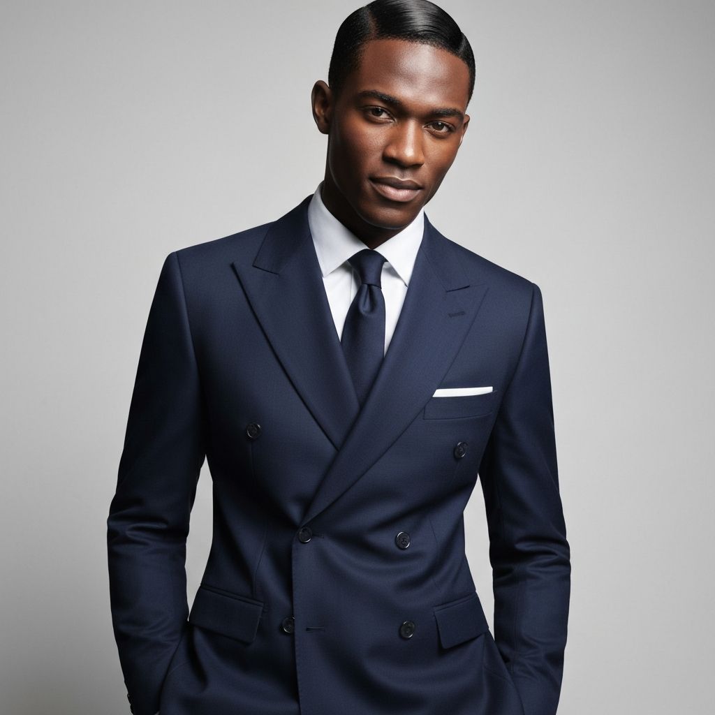 Navy 6x2 Peak Lapel