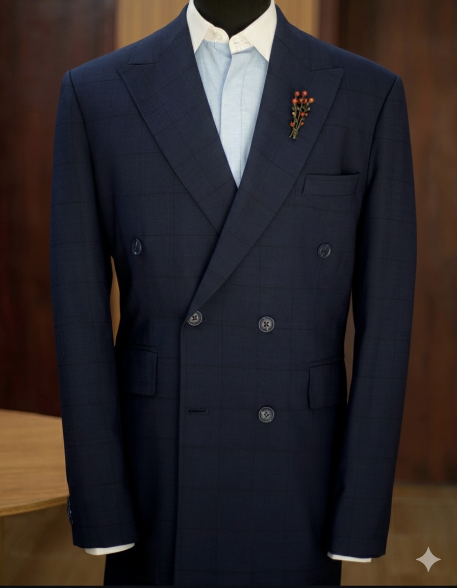 Navy Windowpane Check